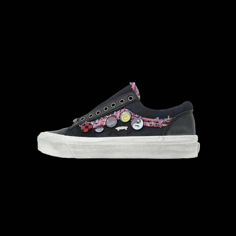 Sat0shi N4kam0to x V4ns Limited Edition Sneakers featuring a bold design and classic skate heritage.