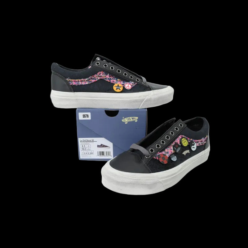 Sat0shi N4kam0to x V4ns Limited Edition Sneakers featuring a bold design and classic skate heritage.